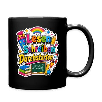 Schulkind 2026 Einschulung 2026 Schulanfang - Tasse einfarbig - Schwarz - Rechts