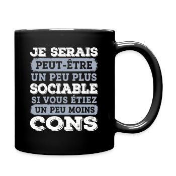 SOCIABLE Cadeau humour personnalisé - Mug uni - noir - Droite