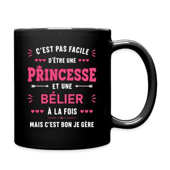 bélier - Mug uni - noir - Droite