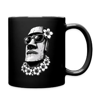 Moai Easter Island Statue in Hawaii Summer Look - Full Colour Mug - black - Right