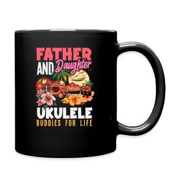 Père et fille Ukulélé Friends Hawaii Music - Mug uni - noir - Droite