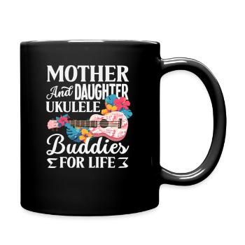 Mère et fille Ukulélé Amies Musique d’Hawaï - Mug uni - noir - Droite