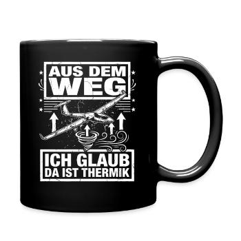 Ich Glaub Da ist Thermik Segelflieger - Tasse einfarbig - Schwarz - Rechts