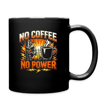 Vorsicht Lineman Ohne Kaffee - Tasse einfarbig - Schwarz - Rechts