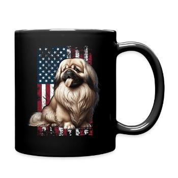 Pékinois américains - Mug uni - noir - Droite