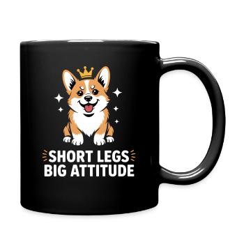Corgi Short Legs Big Attitude Funny - Full Colour Mug - black - Right