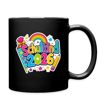 Schulkind 2026 Einschulung 2026 Schulanfang - Tasse einfarbig - Schwarz - Rechts