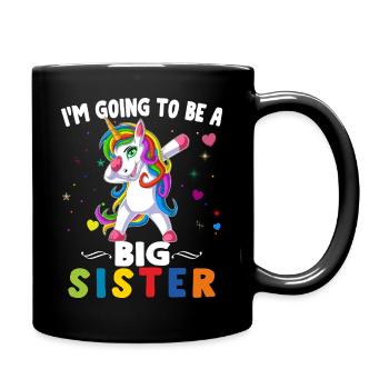 Je vais être grande sœur en appuliant un cadeau de licorne - Mug uni - noir - Droite