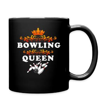 Bowling Queen Lustige Frauen Schlagmeister-Geschenk - Tasse einfarbig - Schwarz - Rechts