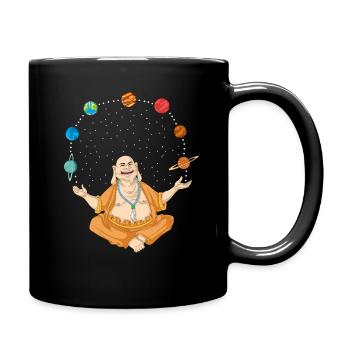 Space Buddha Yoga Meditation Cosmos Geschenk - Tasse einfarbig - Schwarz - Rechts