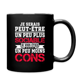 SOCIABLE Cadeau humour personnalisé - Mug uni - noir - Droite