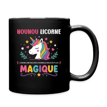 Nounou Licorne Magique - Mug uni - noir - Droite