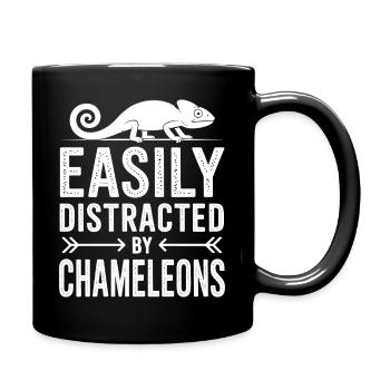 Don des Caméléons Drôles de Caméléons - Mug uni - noir - Droite