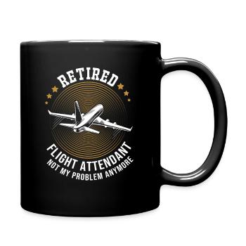 Flugbegleiter Stewardess - Tasse einfarbig - Schwarz - Rechts