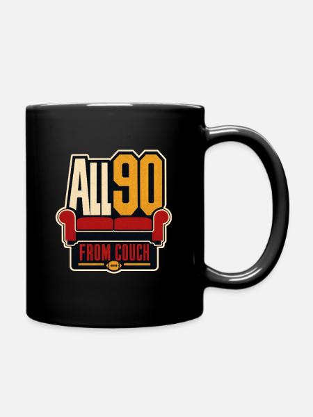 Soirée de regarder le football : les 90 personnes du jour du match sur le canapé - Mug uni - noir