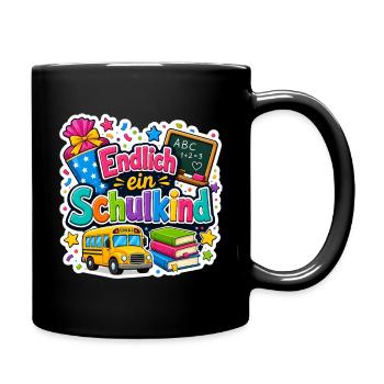 Schulkind 2026 Einschulung 2026 Schulanfang - Tasse einfarbig - Schwarz - Rechts