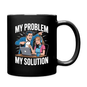 Développeur à distance : mon problème : ma mère pictogramme papa - Mug uni - noir - Droite