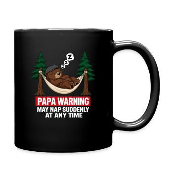 Papa Bear Warning May Nap Suddenly At Any Time - Full Colour Mug - black - Right