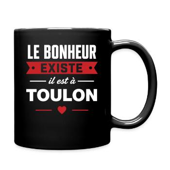 Bonheur existe à Toulon - Mug uni - noir - Droite