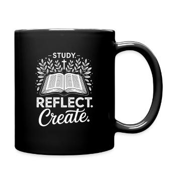 Study Reflect Erstellen: Open Book Laurel - Tasse einfarbig - Schwarz - Rechts