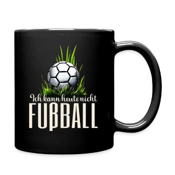 WM — Fußball ruft laut nicht ansprechen - Tasse einfarbig - Schwarz - Rechts