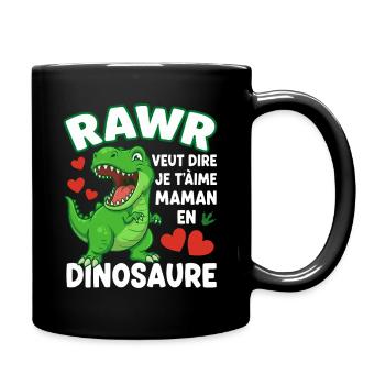 Rawr Je t'aime Maman Dinosaure Mignon - Mug uni - noir - Droite
