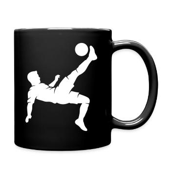 Fussballer Fallrückzieher - Tasse einfarbig - Schwarz - Rechts