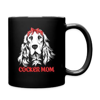 Cocker Spaniel Mama Hundemama - Tasse einfarbig - Schwarz - Rechts