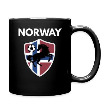 Fan de Norvège Schirt. Cheval noir - Mug uni - noir - Droite