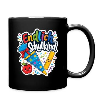 Schulkind 2026 Einschulung 2026 Schulanfang - Tasse einfarbig - Schwarz - Rechts