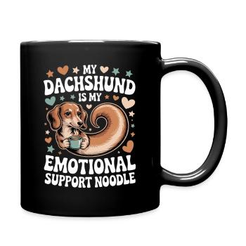 Emotional Support Dachshund - Full Colour Mug - black - Right