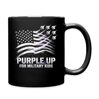 Purple for Military Kids - Full Colour Mug - black - Right
