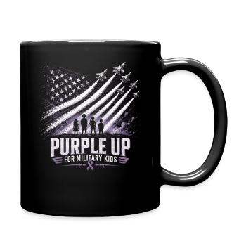 Violet pour les enfants militaires - Mug uni - noir - Droite