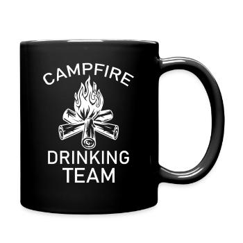 Campfire Drinking Team Retro Outdoors Weekend Gift - Full Colour Mug - black - Right