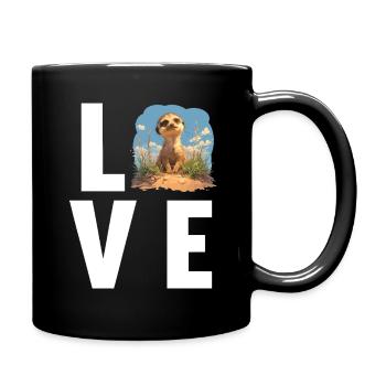 Meerkat Erdmännchen - Tasse einfarbig - Schwarz - Rechts