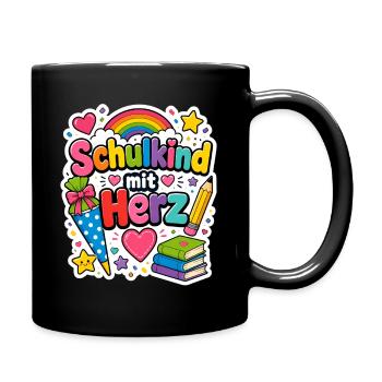 Schulkind 2026 Einschulung 2026 Schulanfang - Tasse einfarbig - Schwarz - Rechts