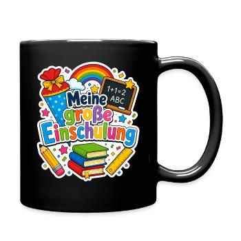 Schulkind 2026 Einschulung 2026 Schulanfang - Tasse einfarbig - Schwarz - Rechts