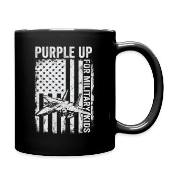 Purple Military Kids Fighter Jet Military Kid - Full Colour Mug - black - Right