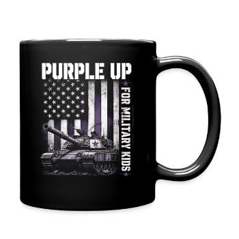 Purple for Military Kids Tank Military Kid - Full Colour Mug - black - Right
