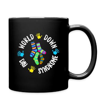 World Down Syndrome Socks Circle - Full Colour Mug - black - Right