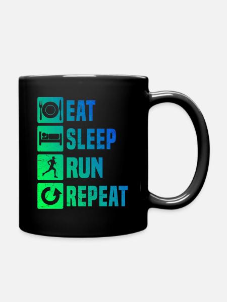 Geschenkidee für einen Running mit Running - Tasse einfarbig - Schwarz