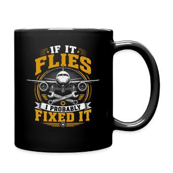 Aircraft Maintenance Aviation Technician Mechanics - Full Colour Mug - black - Right