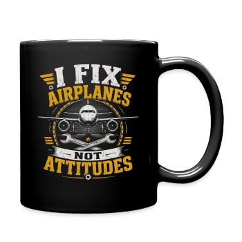 Aviation Engineer Aircraft Mechanic - Full Colour Mug - black - Right