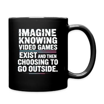 Imaginez que les jeux vidéo existent PC Gamer Gaming Zocker - Mug uni - noir - Droite