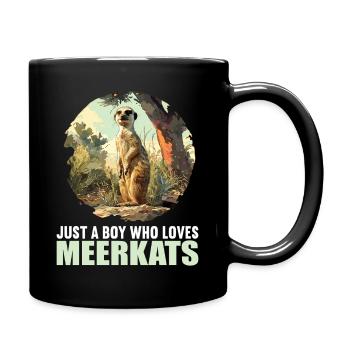 Meerkat Erdmännchen - Tasse einfarbig - Schwarz - Rechts