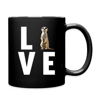 Meerkat Erdmännchen - Tasse einfarbig - Schwarz - Rechts