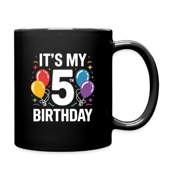 5th birthday - Full Colour Mug - black - Right