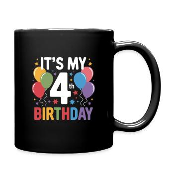 4ème anniversaire - Mug uni - noir - Droite