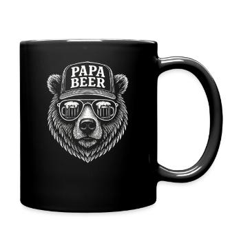 Papa Beer Father Bear Beer Humor Gift Idea - Full Colour Mug - black - Right