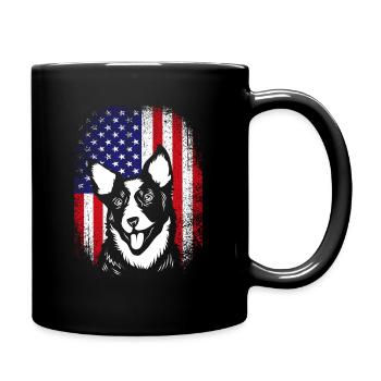 Australian Cattle Dog - Tasse einfarbig - Schwarz - Rechts
